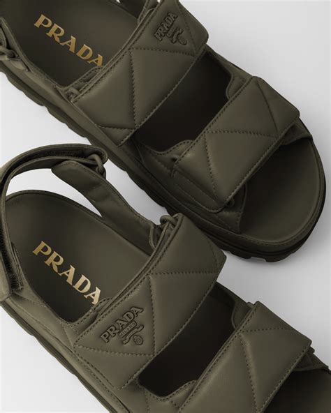 sandalias prada 2022|Prada leather sandals.